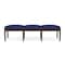 Lesro Lenox Wood 3 Seat Bench Wood Frame, Walnut, OH Cobalt Upholstery LW3001 - alternate 1